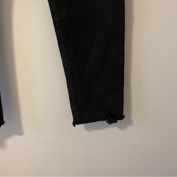Citizens Of Humanity Rocket High Rise Skinny Jeans Size 25 Black Raw Hem - Picture 2 of 7